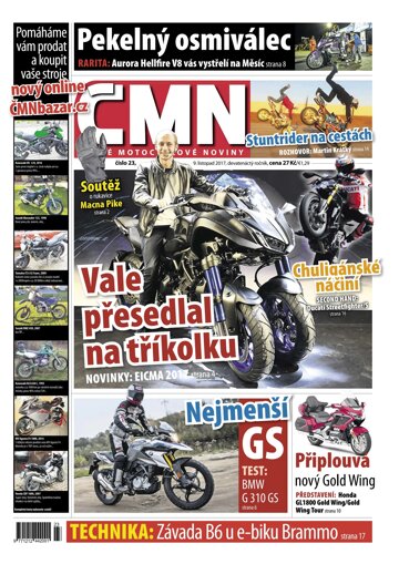 Obálka e-magazínu ČESKÉ MOTOCYKLOVÉ NOVINY 23/2017