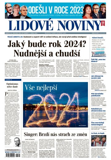 Obálka e-magazínu Lidové noviny 30.12.2023