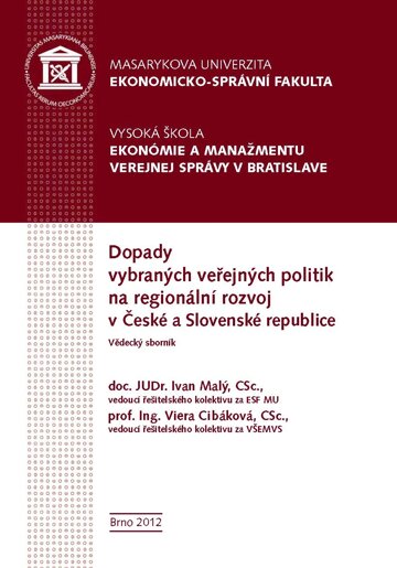 Obálka knihy Dopady vybraných veřejných politik na regionální rozvoj v České a Slovenské republice