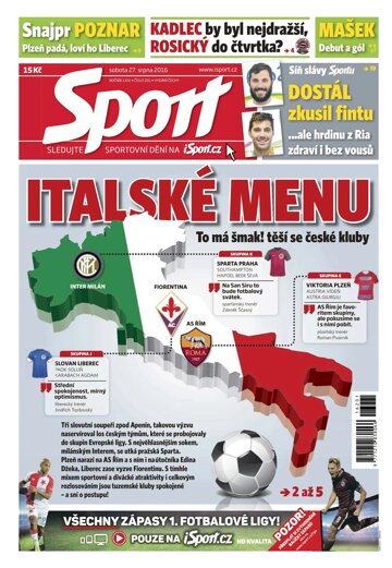 Obálka e-magazínu Sport 27.8.2016