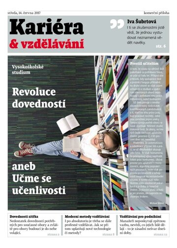 Obálka e-magazínu Hospodářské noviny - příloha 114 - 14.6.2017 příloha Kariéra vzdělávání