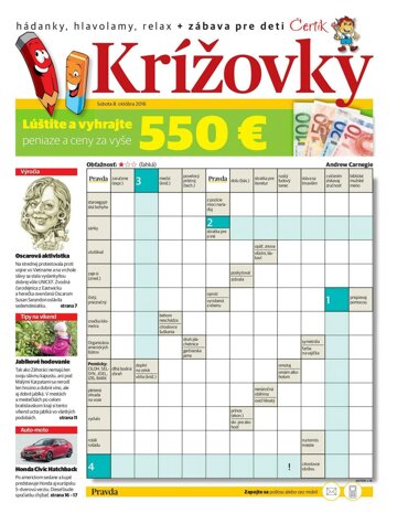 Obálka e-magazínu Krížovky 8.10.2016