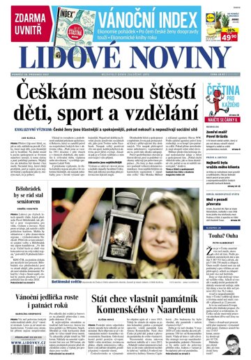 Obálka e-magazínu Lidové noviny 18.12.2017