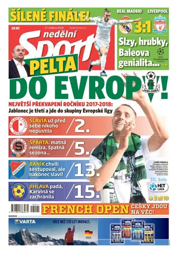 Obálka e-magazínu Nedělní Sport 27.5.2018