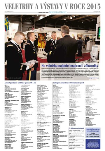 Obálka e-magazínu Hospodářské noviny - příloha 230 - 26.11.2014 - Veletrhy, výstavy 2015
