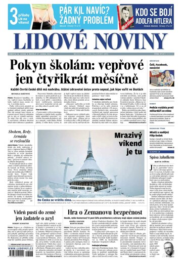 Obálka e-magazínu Lidové noviny 16.1.2016