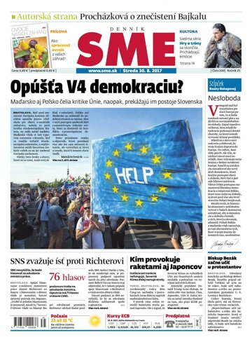 Obálka e-magazínu SME 30.8.2017