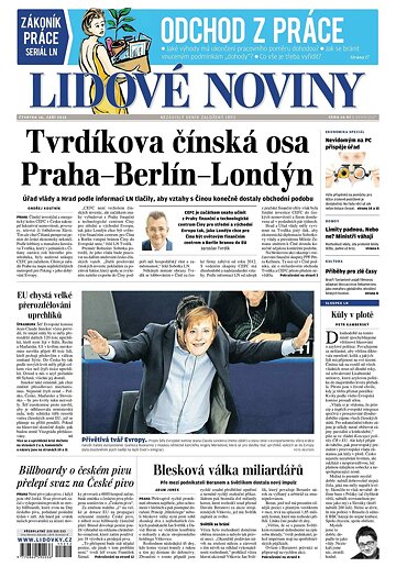 Obálka e-magazínu Lidové noviny 10.9.2015