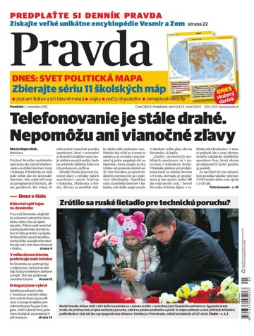 Obálka e-magazínu Pravda 2. 11. 2015