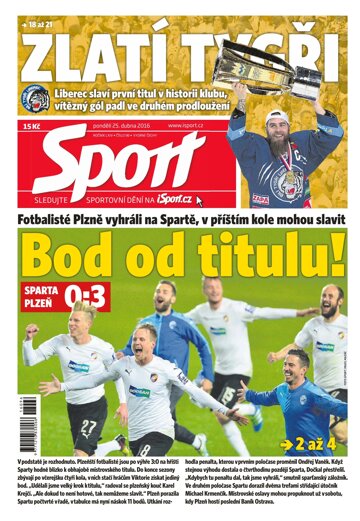 Obálka e-magazínu Sport 25.4.2016