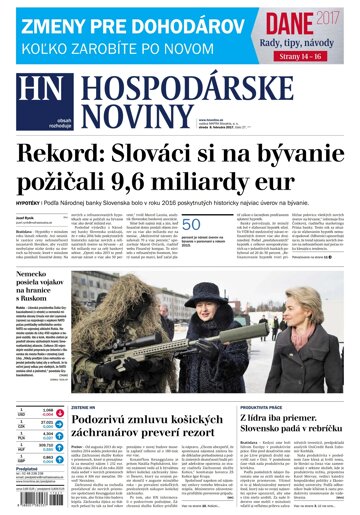 Obálka e-magazínu Hospodárske noviny 08.02.2017