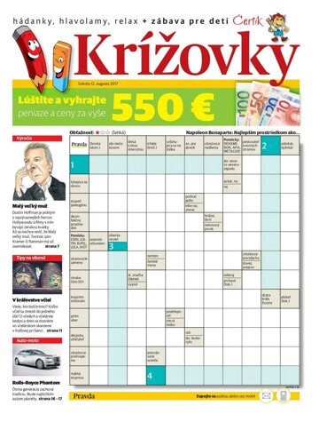 Obálka e-magazínu Krížovky 12. 8. 2017