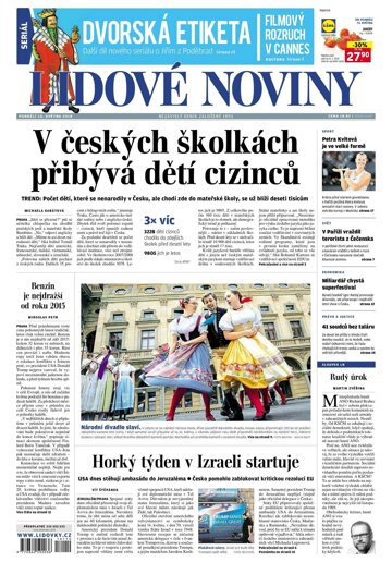Obálka e-magazínu Lidové noviny 14.5.2018
