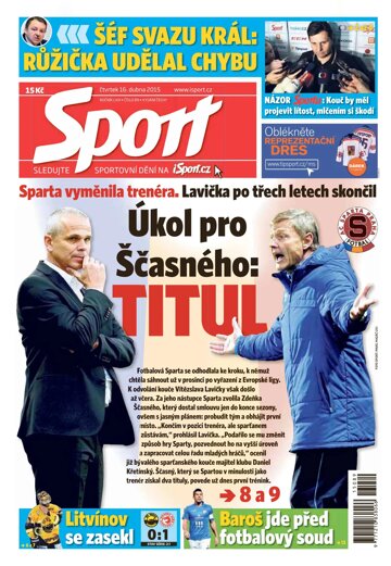 Obálka e-magazínu Sport 16.4.2015