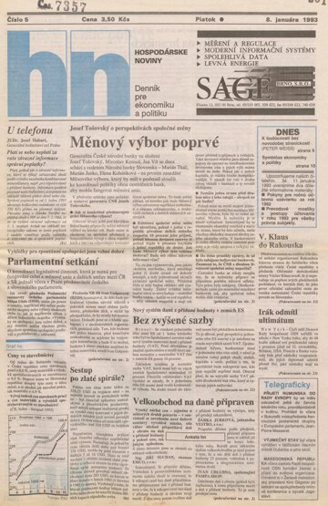Obálka e-magazínu HN_8.1.1993