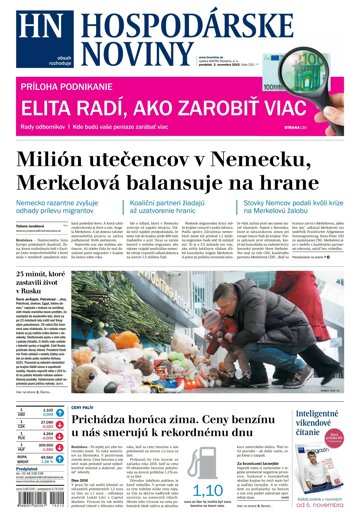 Obálka e-magazínu Hospodárske noviny 02.11.2015