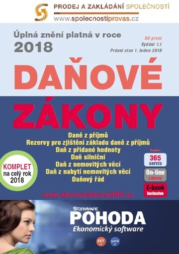 Obálka knihy Daňové zákony 2018 ČR XXL ProFi