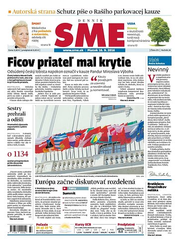 Obálka e-magazínu SME 16.9.2016
