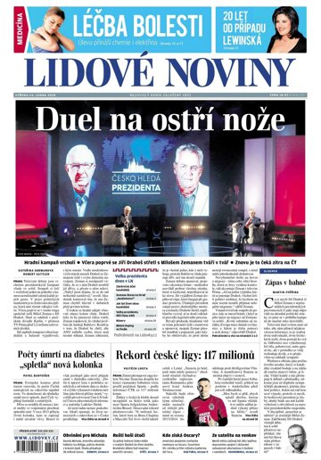 Obálka e-magazínu Lidové noviny 24.1.2018