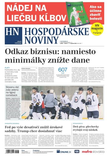 Obálka e-magazínu Hospodárske noviny 02.08.2019