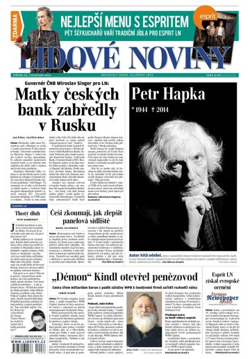 Obálka e-magazínu Lidové noviny 26.11.2014