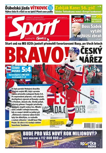 Obálka e-magazínu Sport 27.12.2017