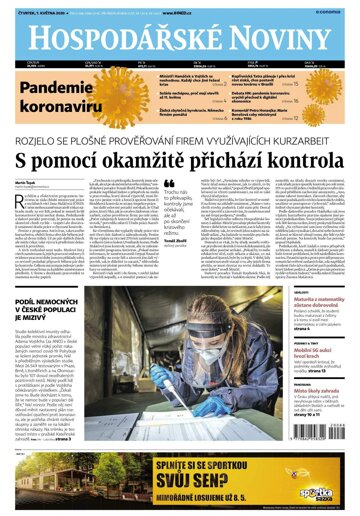 Obálka e-magazínu Hospodářské noviny 088 - 7.5.2020