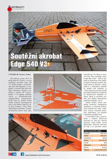 Obálka e-magazínu Soutěžní akrobat Edge 540 V3