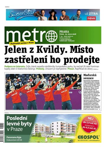 Obálka e-magazínu deník METRO 23.2.2018