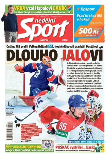 Obálka e-magazínu Nedělní Sport 15.5.2022