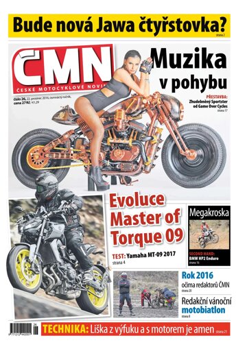 Obálka e-magazínu ČESKÉ MOTOCYKLOVÉ NOVINY 201/26