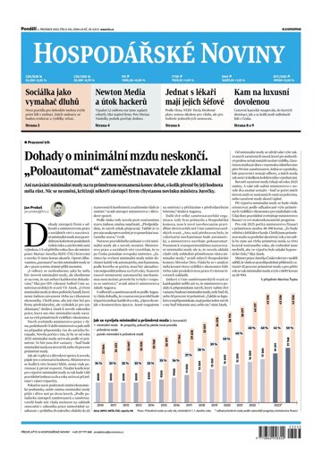 Obálka e-magazínu Hospodářské noviny 233 - 4.12.2023