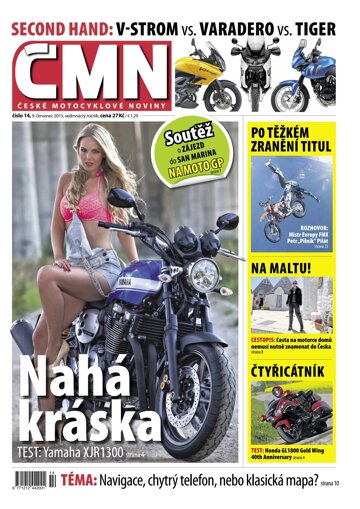 Obálka e-magazínu ČESKÉ MOTOCYKLOVÉ NOVINY 14/2015