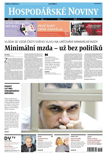 Obálka e-magazínu Hospodářské noviny 165 - 26.8.2015