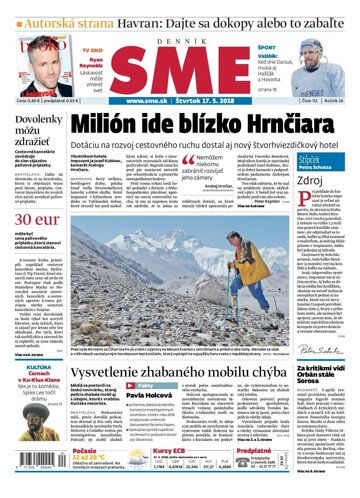 Obálka e-magazínu SME 17.5.2018