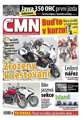 Obálka e-magazínu ČESKÉ MOTOCYKLOVÉ NOVINY 5/2017