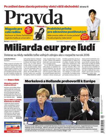 Obálka e-magazínu Pravda Deeník 8. 10. 2015