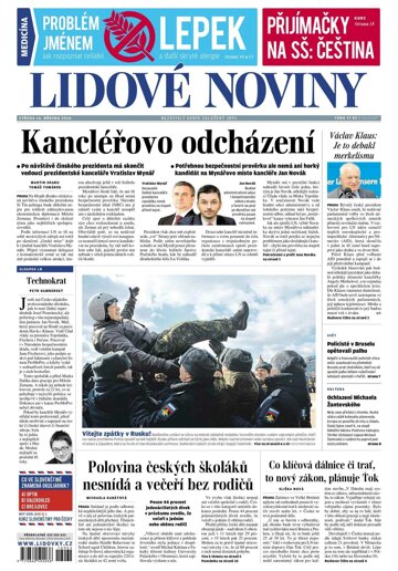 Obálka e-magazínu Lidové noviny 16.3.2016