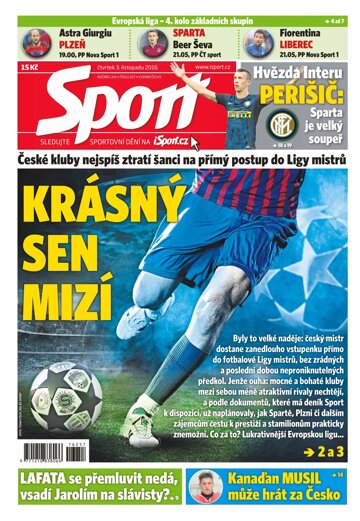 Obálka e-magazínu Sport 3.11.2016