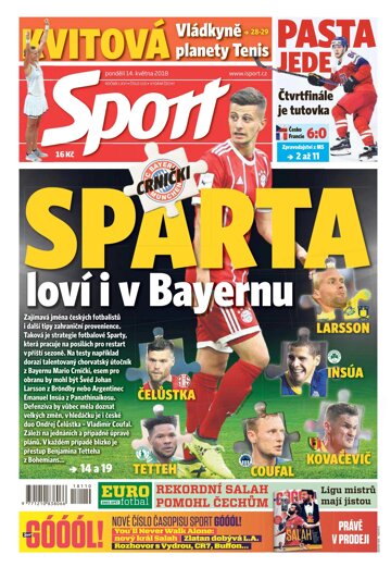 Obálka e-magazínu Sport 14.5.2018