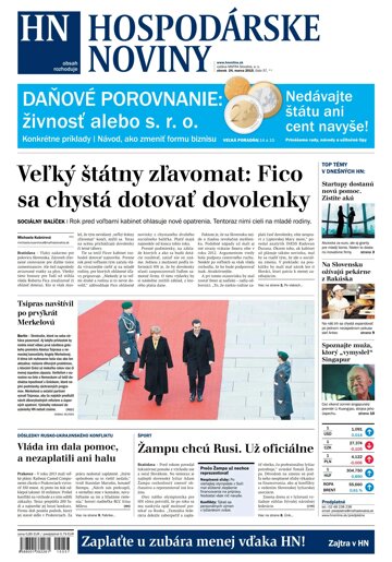 Obálka e-magazínu Hospodárske noviny 24.03.2015