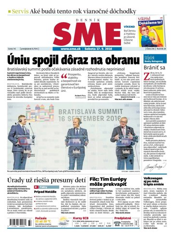 Obálka e-magazínu SME 17.9.2016