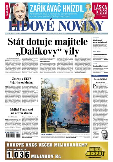 Obálka e-magazínu Lidové noviny 25.11.2016