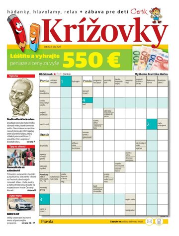 Obálka e-magazínu Krížovky 1.7.2017