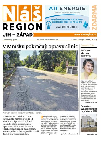 Obálka e-magazínu Náš Region - Západ 36/2023