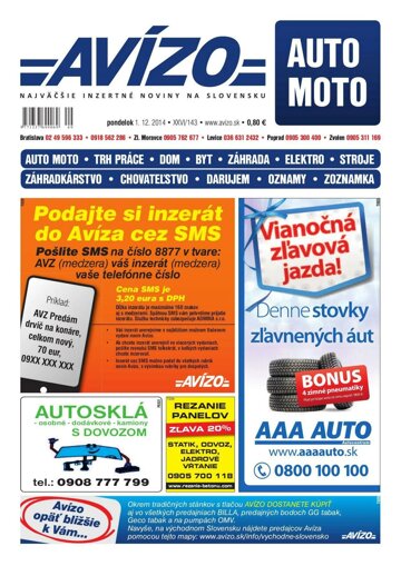 Obálka e-magazínu Avízo 143 (1.12.2014)