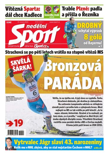 Obálka e-magazínu Nedělní Sport 15.2.2015