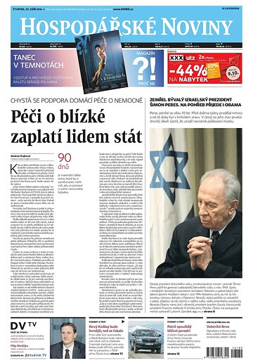 Obálka e-magazínu Hospodářské noviny 189 - 29.9.2016