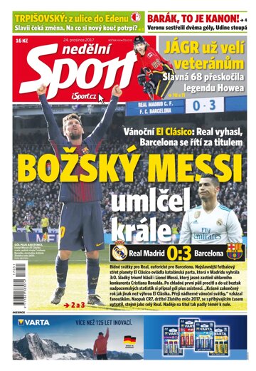 Obálka e-magazínu Nedělní Sport 24.12.2017