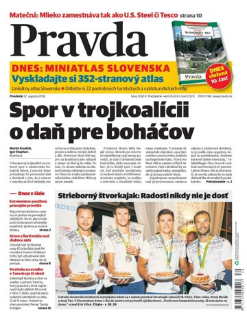 Obálka e-magazínu Pravda 22. 8. 2016